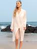 Plus Size European & American Beach Cover-Up Robe - Sexy Loose Shirt Style Long Dress for Women