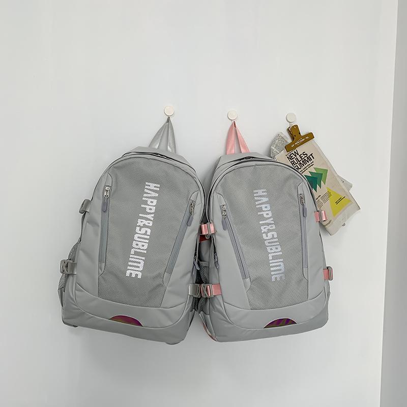 Reflective letters Simple neutral large-capacity student schoolbag High sense Japanese junior high school student backpack