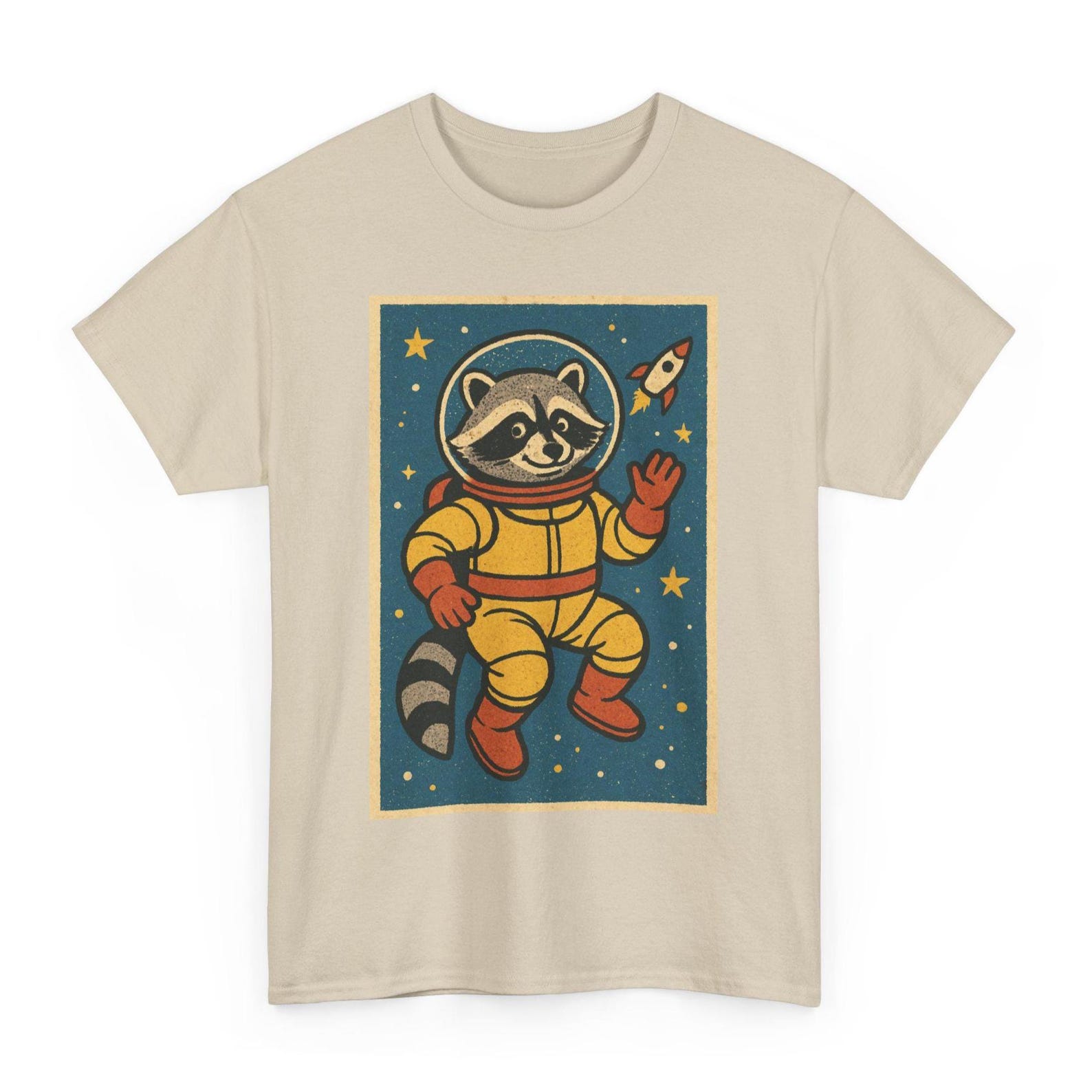 Space Raccoon T-Shirt: Retro Comic Funny Meme Unisex Tee XL