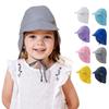 Panama Cap Breathable Bucket Hat Solid Color Children's Visor Hat Solid Color Sunshade Hat  Boy