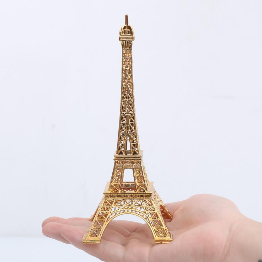 Vintage Eiffel Tower Statue Desktop Decor Iron Eiffel Tower Figurine Cake Stand Light Luxury Ornament Unique Office Decoration