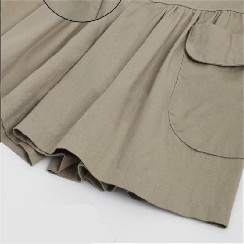 Damesmode zomer losse casual shorts elastische taille strandshorts effen kleur ademende broek met wijde pijpen