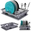 Gray Dish Drying Rack with Drip Tray 40x29cm