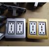 13A Three Hole Household Waterproof Ground Socket Multi Functional Embedded Socket Charging Power Socket