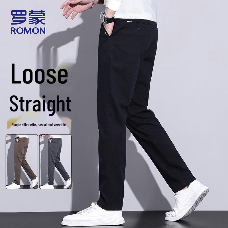 ROMON Men's Straight-Leg Casual Pants