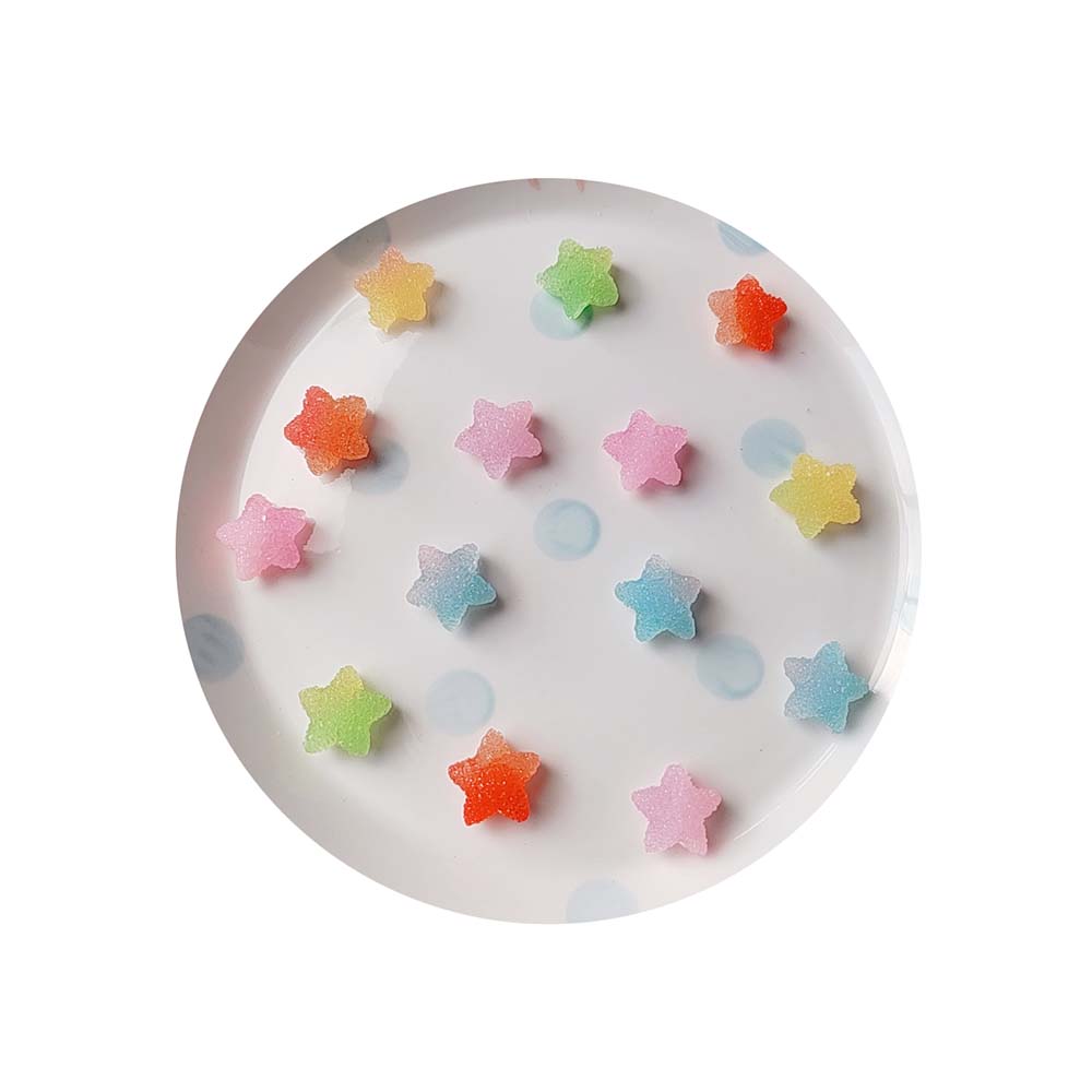 Flat Back Gummy Candy Resin Cabochon Star Shape Heart Shape for DIY Embellishments Scrapbooking