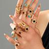 Boho Mehrfarbiger Türkis Edelstahl Offener Ring, Umweltfreundlich & Lichtecht, Schlichtes Titanstahl Design für Damen