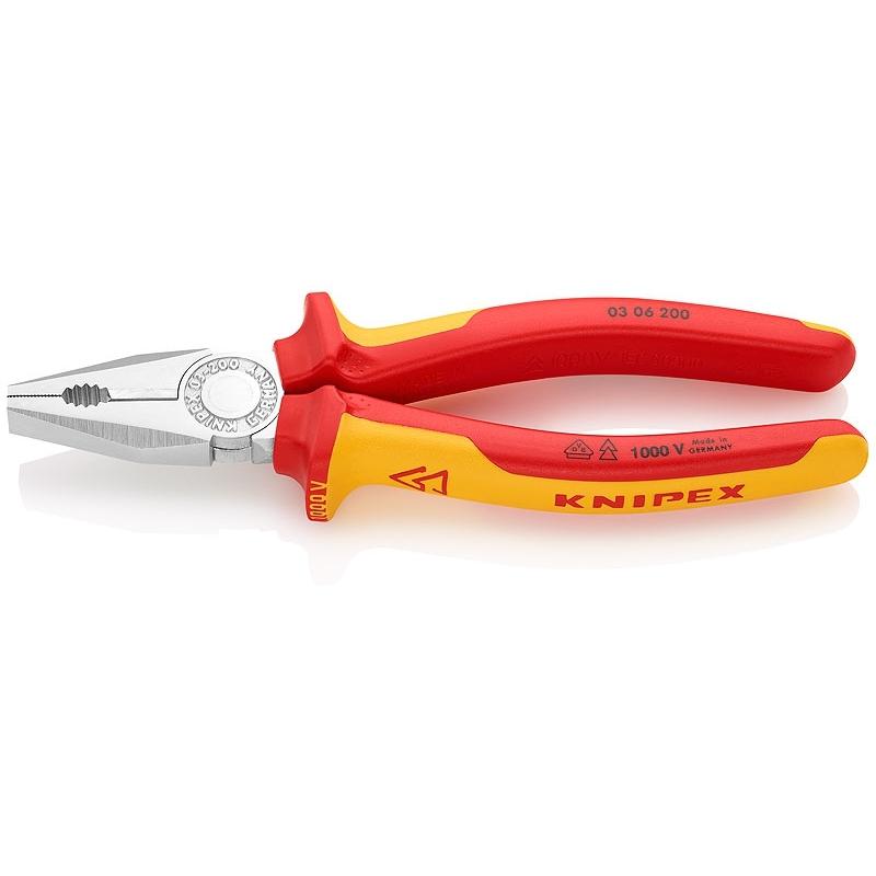 

Клещи Knipex комбинированные Vde 200 мм хром 2-комп. диэлектрические ручки Sb