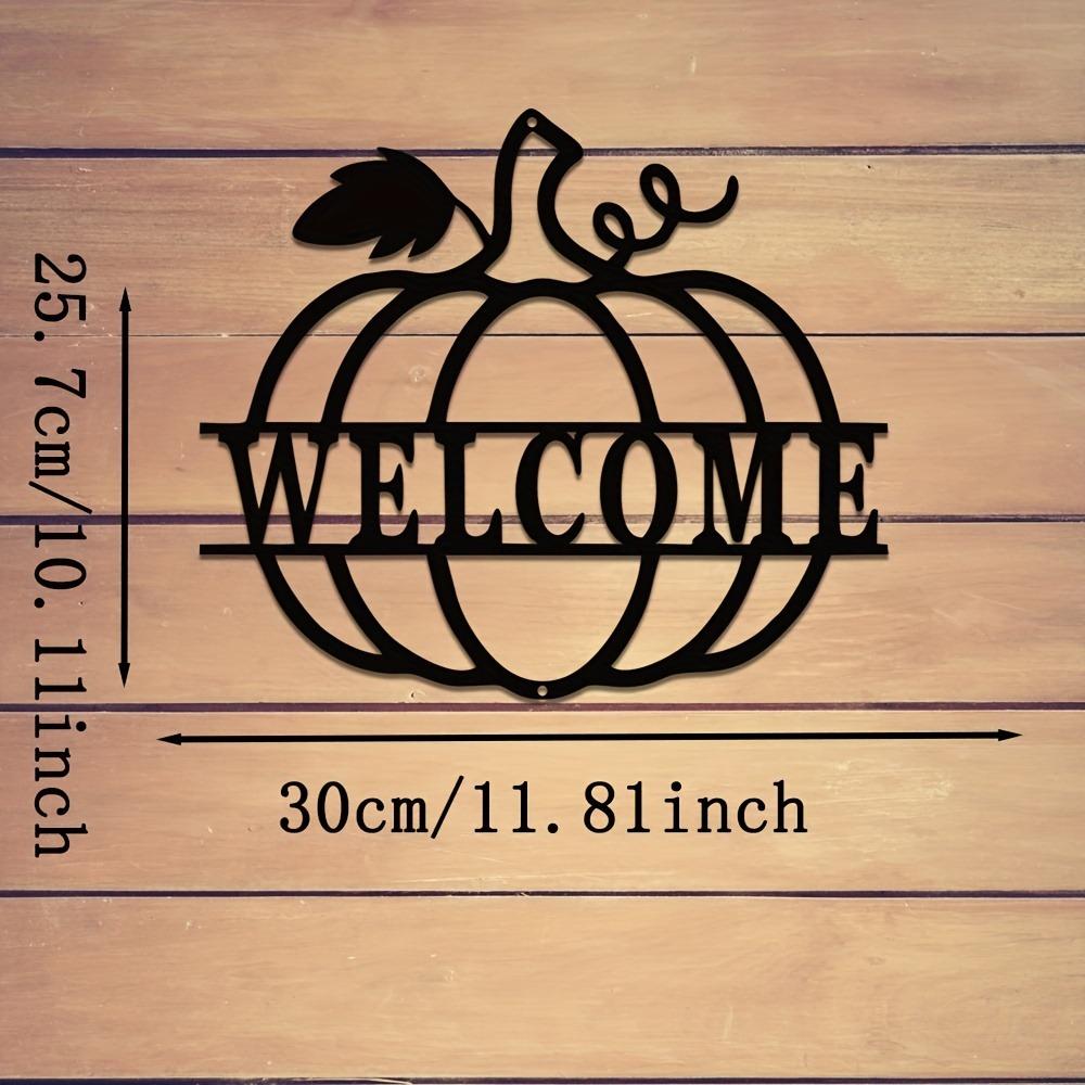 Metal Pumpkin Welcome Sign, Autumn Harvest Yard Art, Durable Outdoor Fall Home Decor