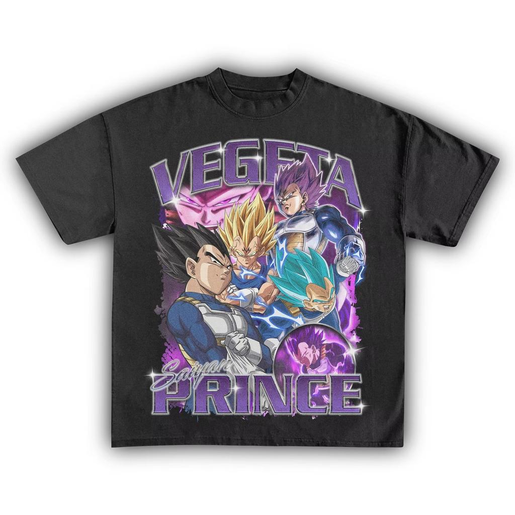 Dragon Ball Super Vegeta Anime Graphic T-shirt, Unisex Pure Cotton Short Sleeve Streetwear Women And Men T-shirt