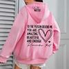 Heart Print Women's Casual Fleece Hoodie with Pockets