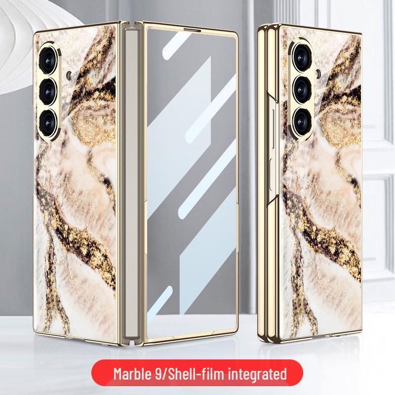 Samsung Z Fold7 Marble Folding Case: Stylish & Trendy Glass Cover for Women