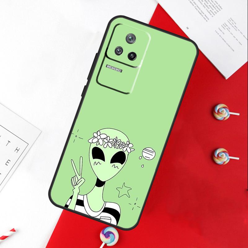 Aesthetics Cute Cartoon Alien Cover For Xiaomi 13T 11T 12T 14T Pro 13 14 15 Ultra POCO X7 Pro X3 X5 X6 F5 F6 M6 Pro Case