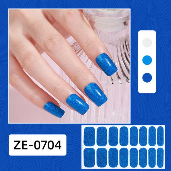 Glitter Nail Polish Strips with File Easy Apply Remove Self Adhesive Women Full Nail Sticker Home Manicure DIY Nail Art Decoration Wrap
