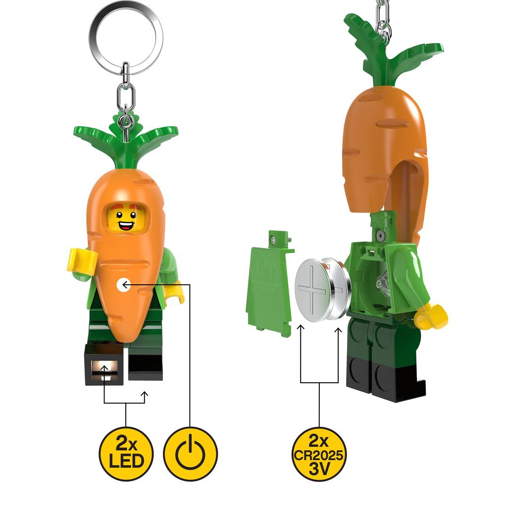 IQ Iconic Carrot Mascot Guy Key Light Keychain LED Keychain Light Block Toy Doll Movable Joint Mini Figure