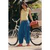Women High Waist Loose Pleated Wide Leg Casual Long Pants