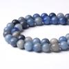 Blue Aventurine Stone Natural Round Beads 15"Strand Smooth Loose Spacer Beads 4/6/8/10/12mm for Jewelry Making DIY Bracelets Accessories