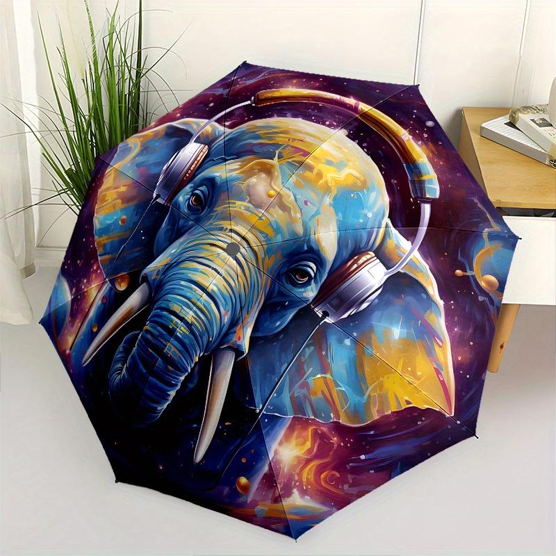 

Elephant Automatic Folding Umbrella 8 Ribs Lightweight Design, Durable Iron Frame, Small and Portable, Ideal for Birthday or Christmas Gif