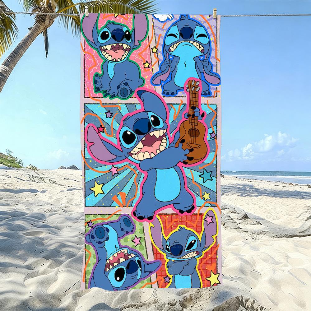 American Cartoon Figure Print Thick Microfiber Beach Towel Quick Dry Bath Blanket For Kids