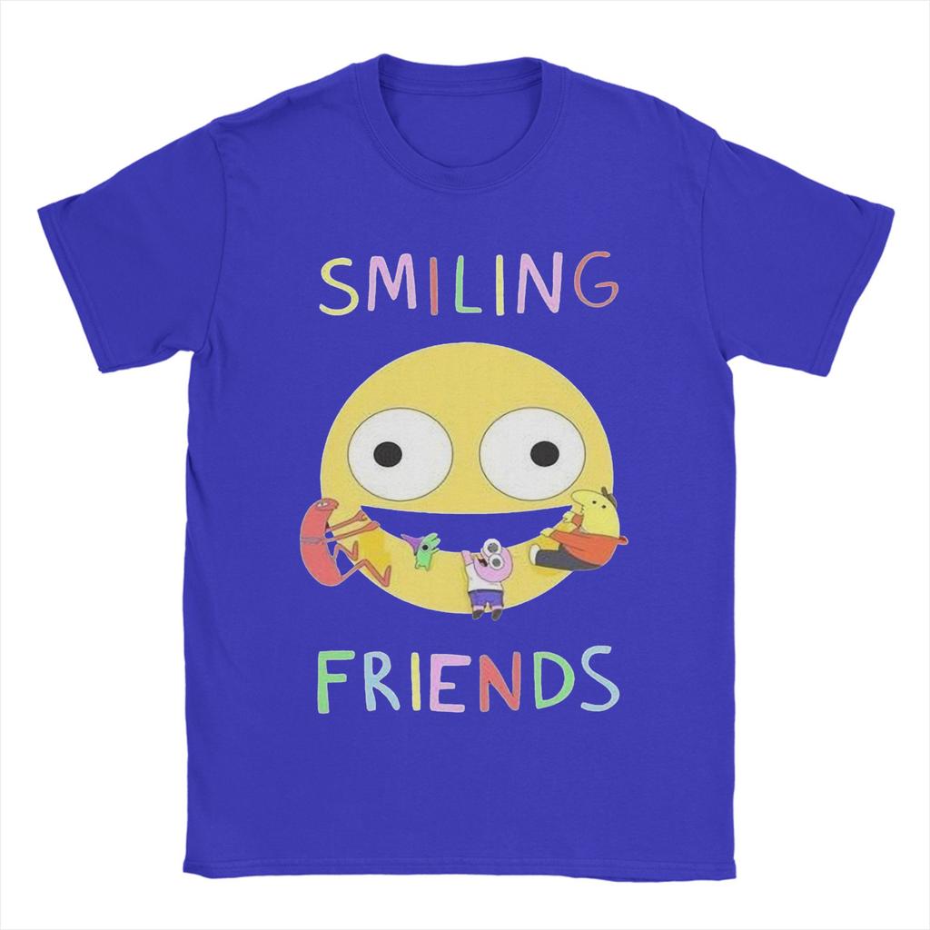 Vintage Smiling Friends Cartoon TShirt Unisexs Round Neck Short Sleeve Top Tee  Cotton Summer Clothes