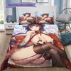 Anime-mönstrat sängkläder täcke set påslakan örngott Heminredning Födelsedagspresent (1 * påslakan + 2 * örngott, utan kärna)