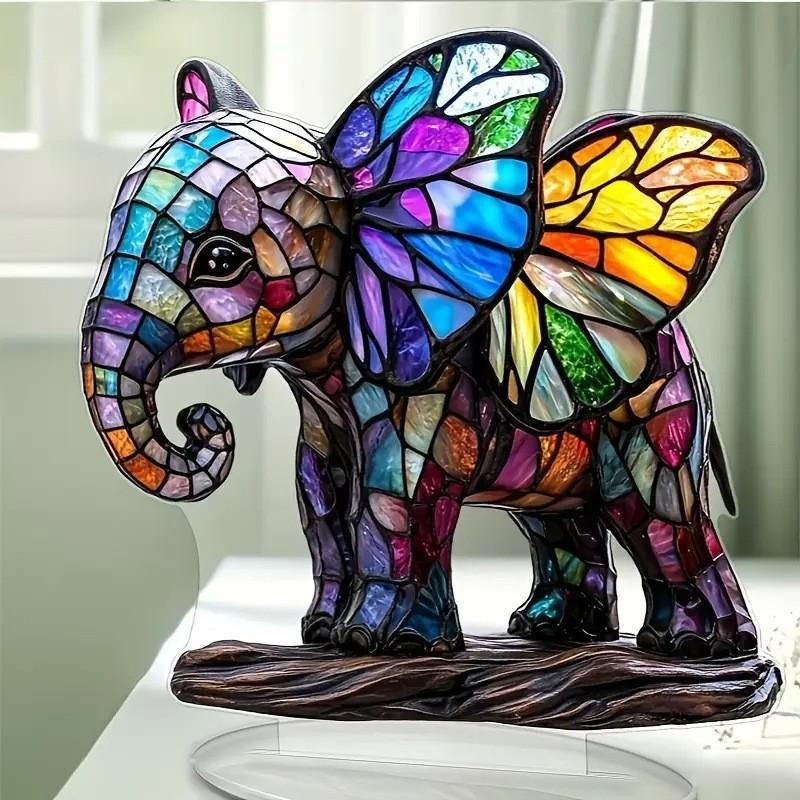 2D Colorful Animal Acrylic Ornaments Colorful Cat Figurine Decoration Kitten Standing Miniature Desktop Decoration For Home