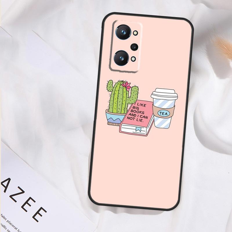 Reading Books Tea Printing Case For Realme GT7 Pro GT6 11 12 13 14 15 Pro Plus C55 C53 C35 C33 C61 C65 C67 C53 C71 C75