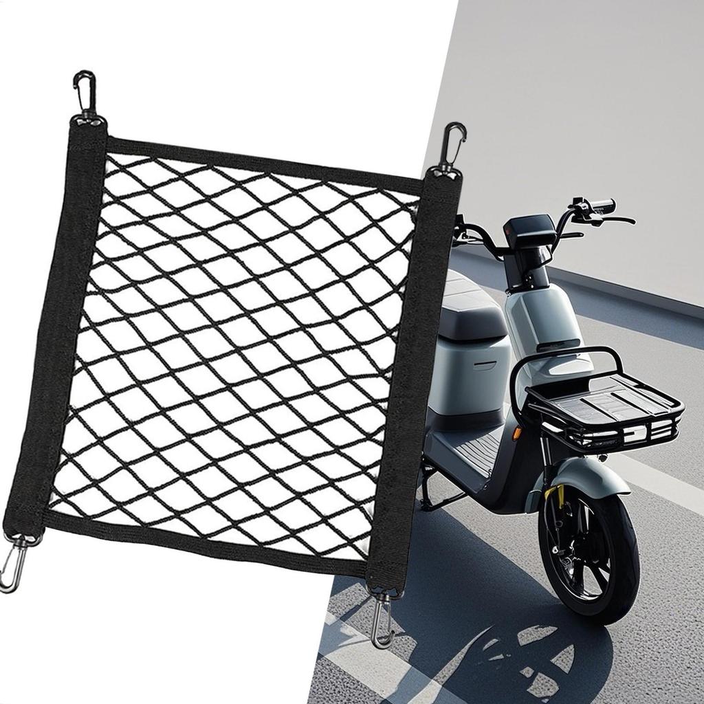 Bicycle luggage net 30 x 35 cm Motorcycle Cargo Net for Helmet Storage Motorcycle Cargo Net Elastic Mesh Web Luggage Tie Down