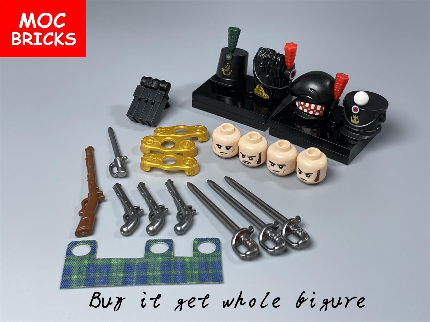 MOC Blokken Legioenscommandant Napoleontische Oorlogen Figuur Bouwstenen Leger Zwaard Pistool Militaire Wapens Accessoires Kinderspeelgoed