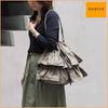 [Guscio Italy] Frills 2WAY Tote Bag Purse Casual Outfit Lightweight Crossbody Bag Sub Bag Ladies Fashion Italy 12-1134 (khaki)