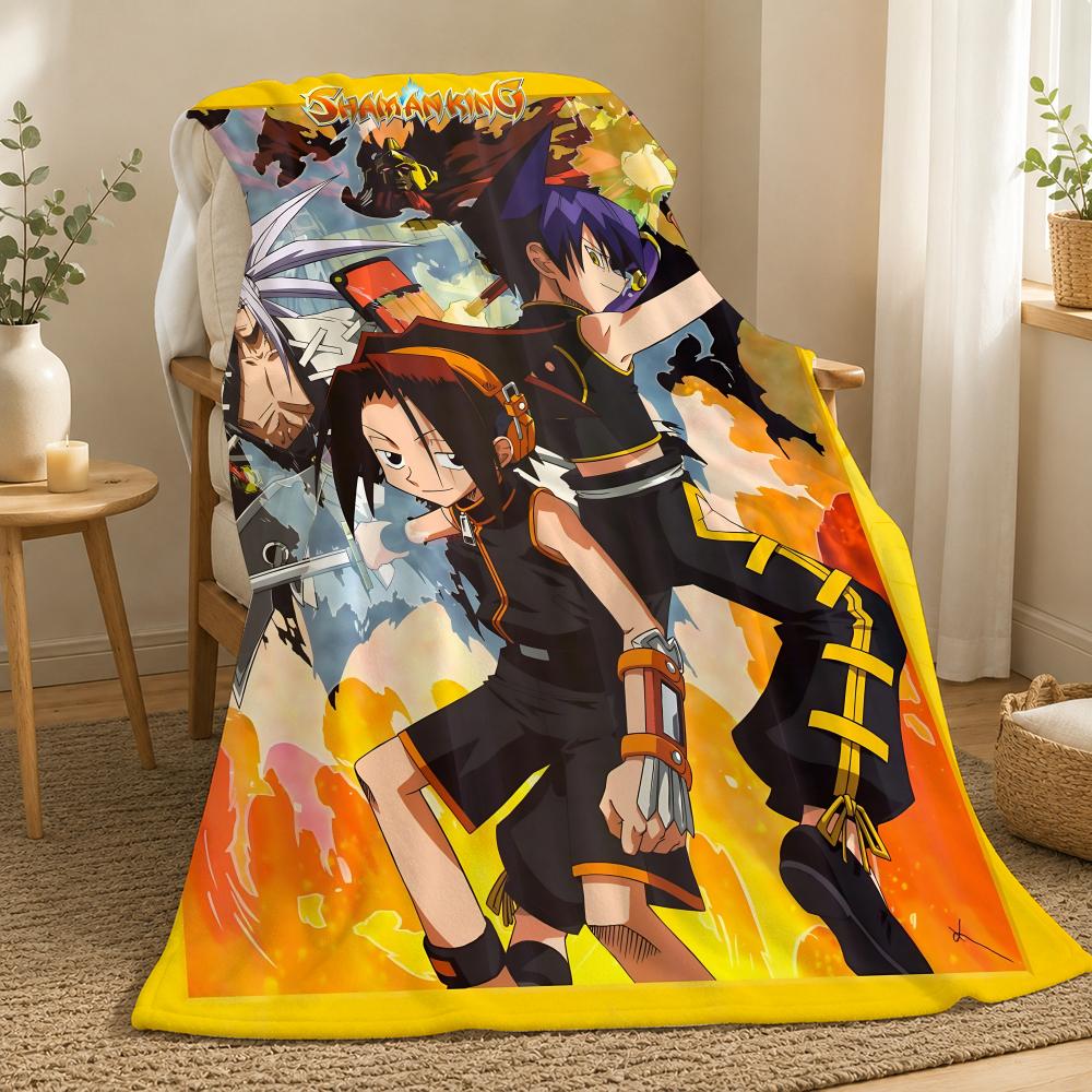 Shaman King Anime Throw 240g Flannel Blanket, Suitable for Sofas, Beds, Offices, Exquisite Gift Blankets