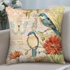 Vintage Floral Pillow Case Short Plush Sofa Decorative Gift Home Double-sided Printing Cushion