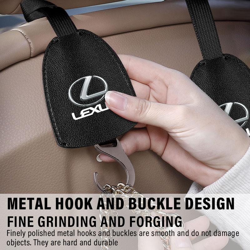 2pcs Leather Car Seat Back Hooks Portable Hanging Bag Rack For Lexus ES300 RX330 RX300 GS300 IS250 IS200 CT200h NX RX