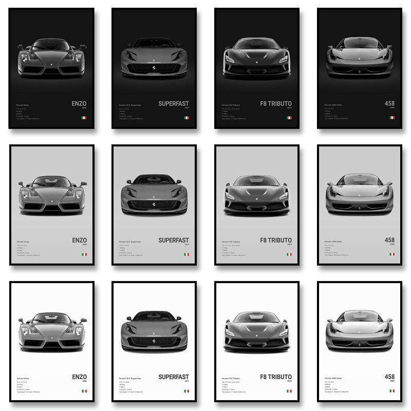 Famous Cars 812 458 296 Canvas Wall Art Print Poster 599XX SP3 F8 Decoration Mural Modern Home Decor Birthday Gift Unframed