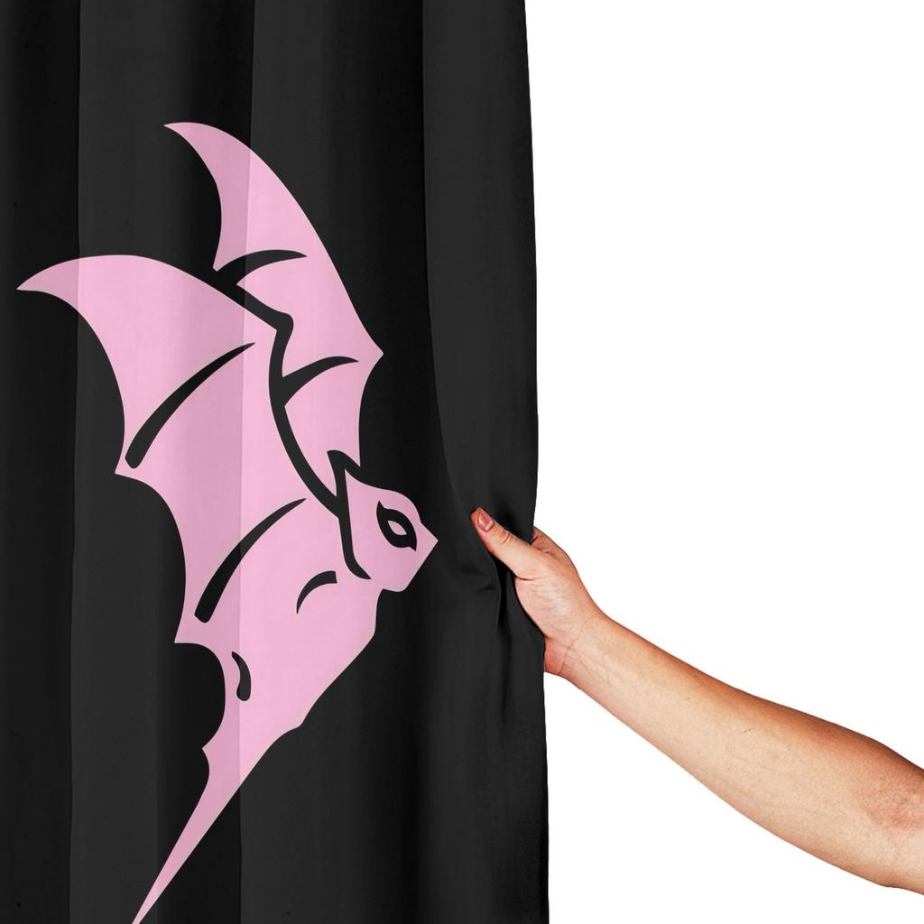 Jhayco Inspirational Fashion Shower Curtain with Bat Design - Durable Polyester, Machine Washable, Grommet Hooks, Dry & Wet Sepa