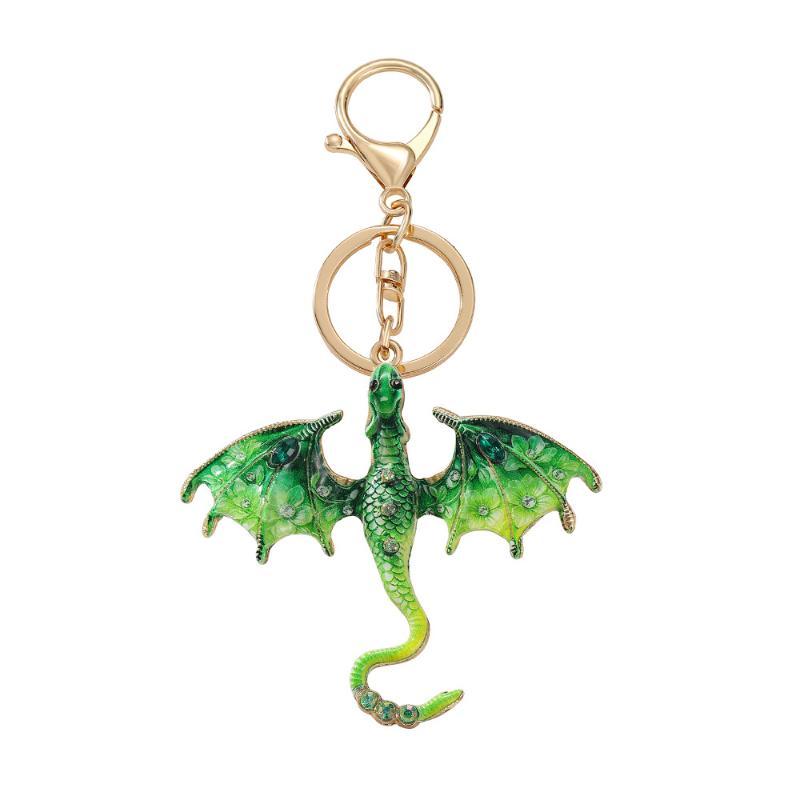 Fantasy Drachen Emaille Schlüsselanhänger Set Wyvern Schlüsselring Tasche Anhänger Auto Schlüssel Zubehör Geschenk