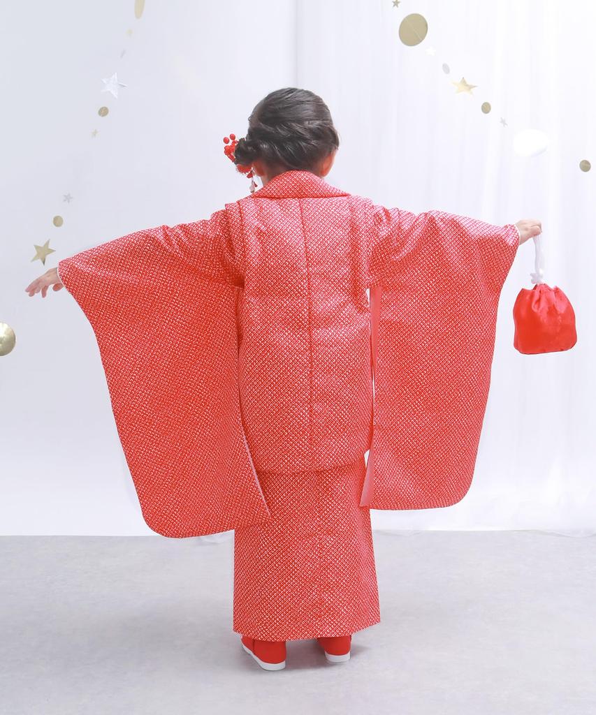 Shichigosan full set Hikita [KYOETSU] [Kyoetsu] 3-year-old girl's kimono, separate, two-piece set, haori, accessories, set, 753, 4-piece (6. pattern,
