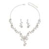 Bridal Rhinestone Crystal Necklace & Earring Set for Women's Prom & Dress Accessories