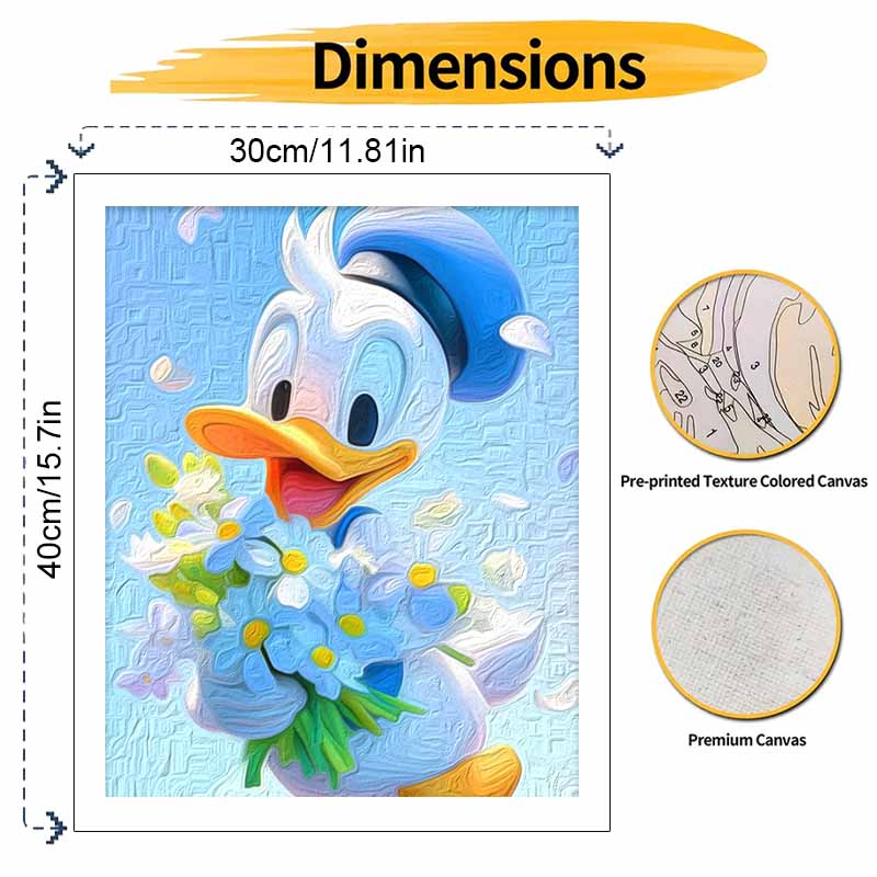 Disney Donald Duck Flowers Paint By Number Kit Drawing Canvas DIY Picture Home Decor Modern Wall Art Gift For Adult Room Decor Craft