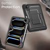 For iPad Pro 11 (2025)/11 (2024) Case PC + TPE Tablet Cover with Hidden Zinc Alloy Kickstand
