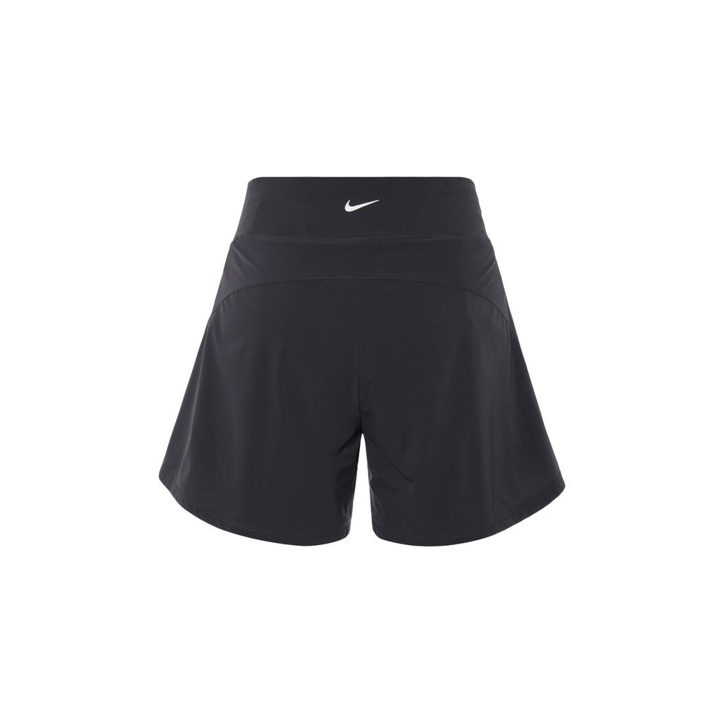 Nike Dri-Fit Bliss Solid Logo Quick-Dry Straight-Leg Shorts Women Shorts Iron-Black DX6021-015