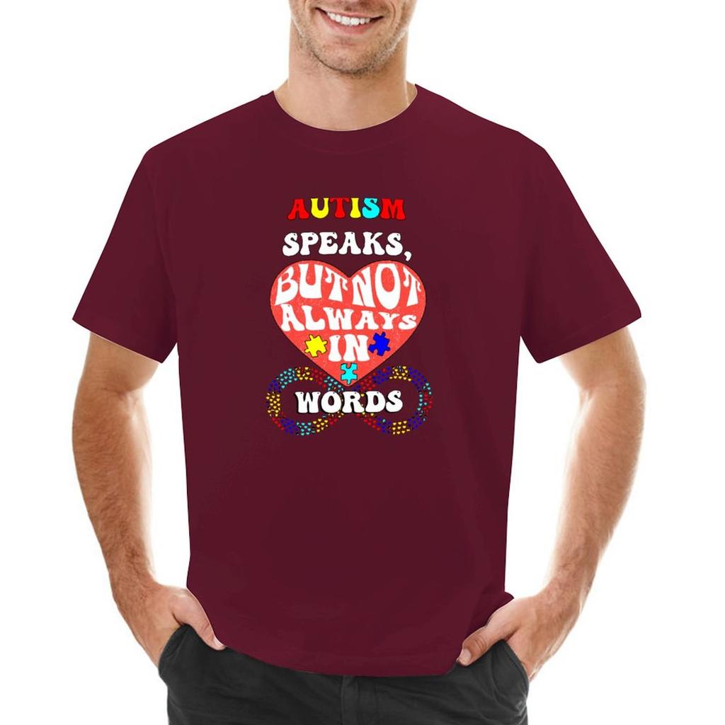 Autism talar, men inte alltid med ord T-shirt för autismmedvetenhet sommarkläder Unisexkläder