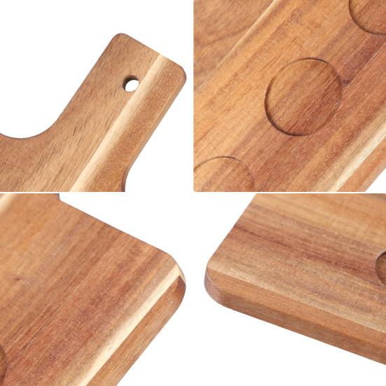 3 sztuki deski do krojenia z drewna z uchwytem, deska do serwowania z uchwytem na 3 miseczki,