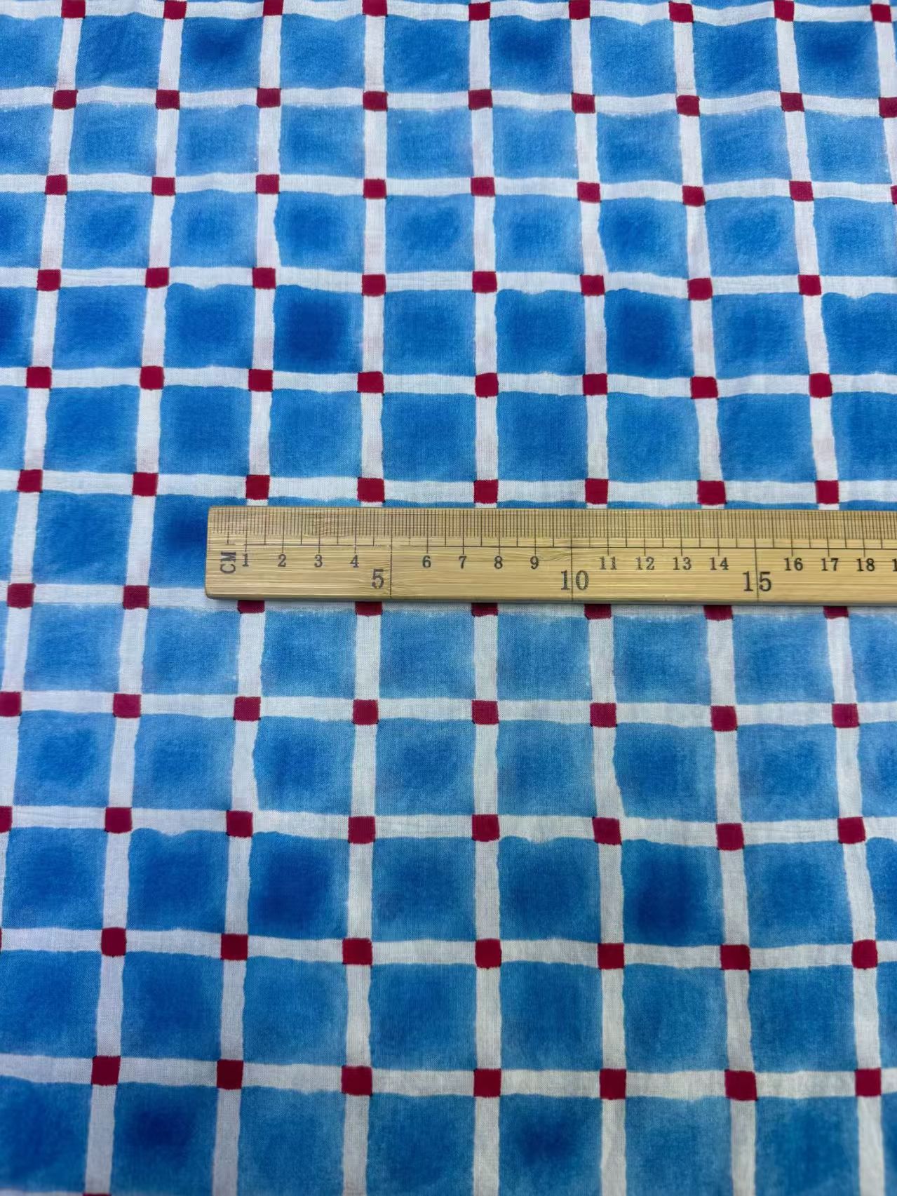 Blue Color Block-Printed Cotton Skin-Friendly Cotton Fabric for Dresses,shirt, Vest