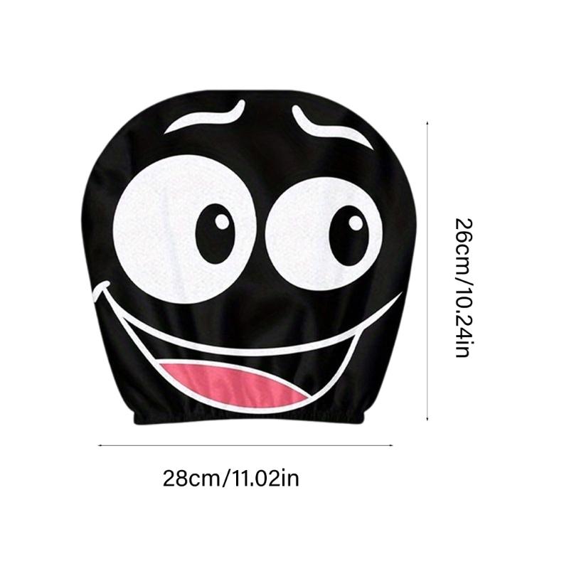 Cartoon Eye Car Headrest Covers Premium Wear Resistant Fabric Protectors Quick Setups for Vehicles Interior Decoration