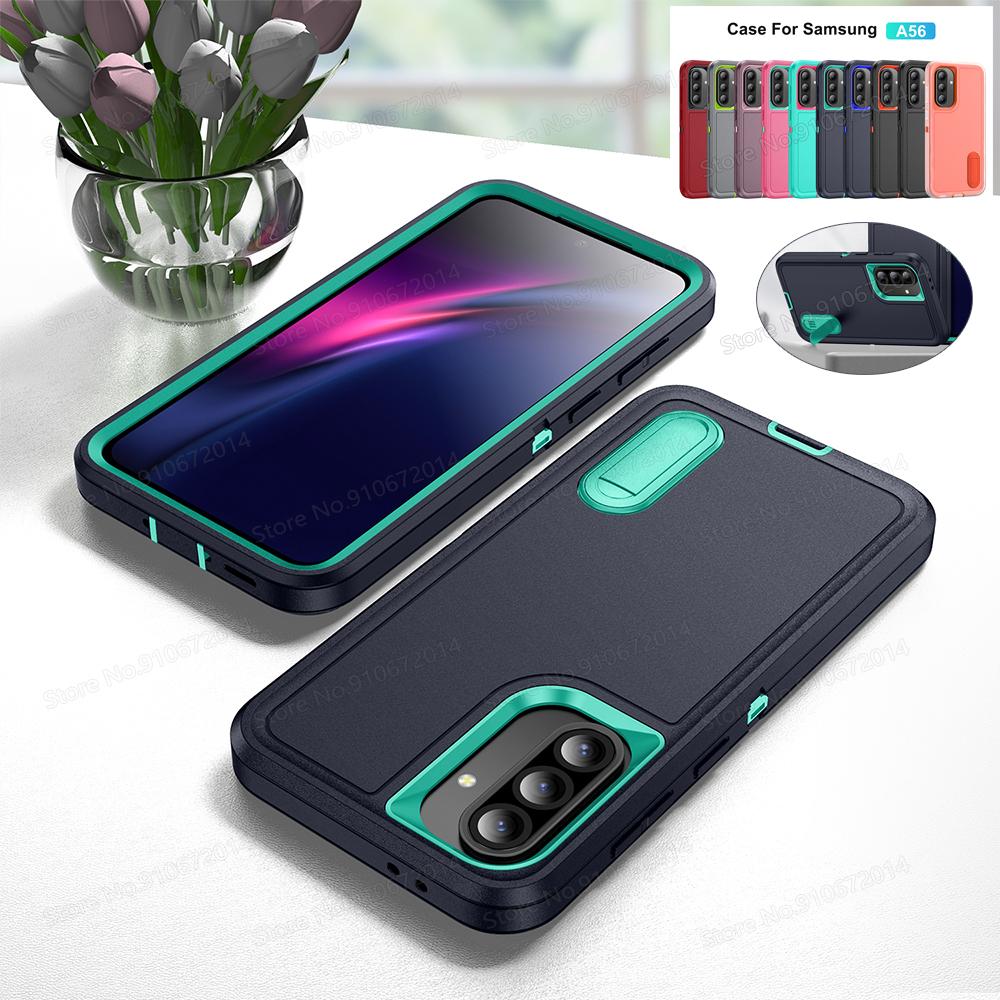 

Двухслойный защитный чехол-броня для Samsung Galaxy A56 A16 A36 A26 A53 A54 A14 A15 5G, чехол-подставка Defender военного класса Galaxy A53 5G красный черный