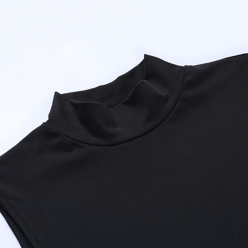 Abito sexy elegante con fasciatura nera senza maniche per abiti da canotta senza schienale per club party da donna, moda skinny estiva