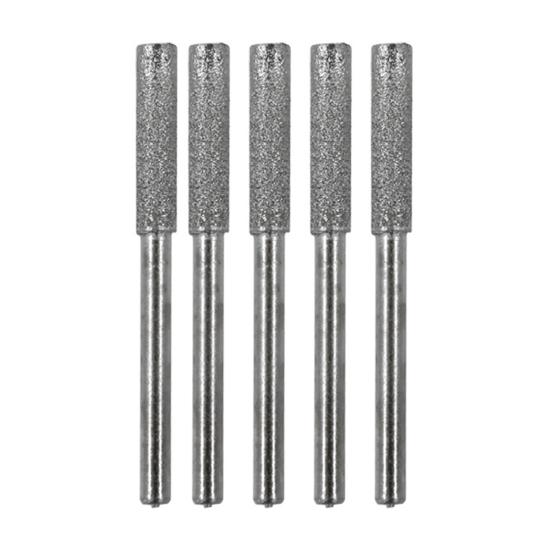 5Pcs 4/4.8/5.5mm Durable Wear-Resistant Exquisite Craftsmanship Burr Grinding Stone Files Emery Abrasive Chainsaw Burr Sharpeners Stones for Metal