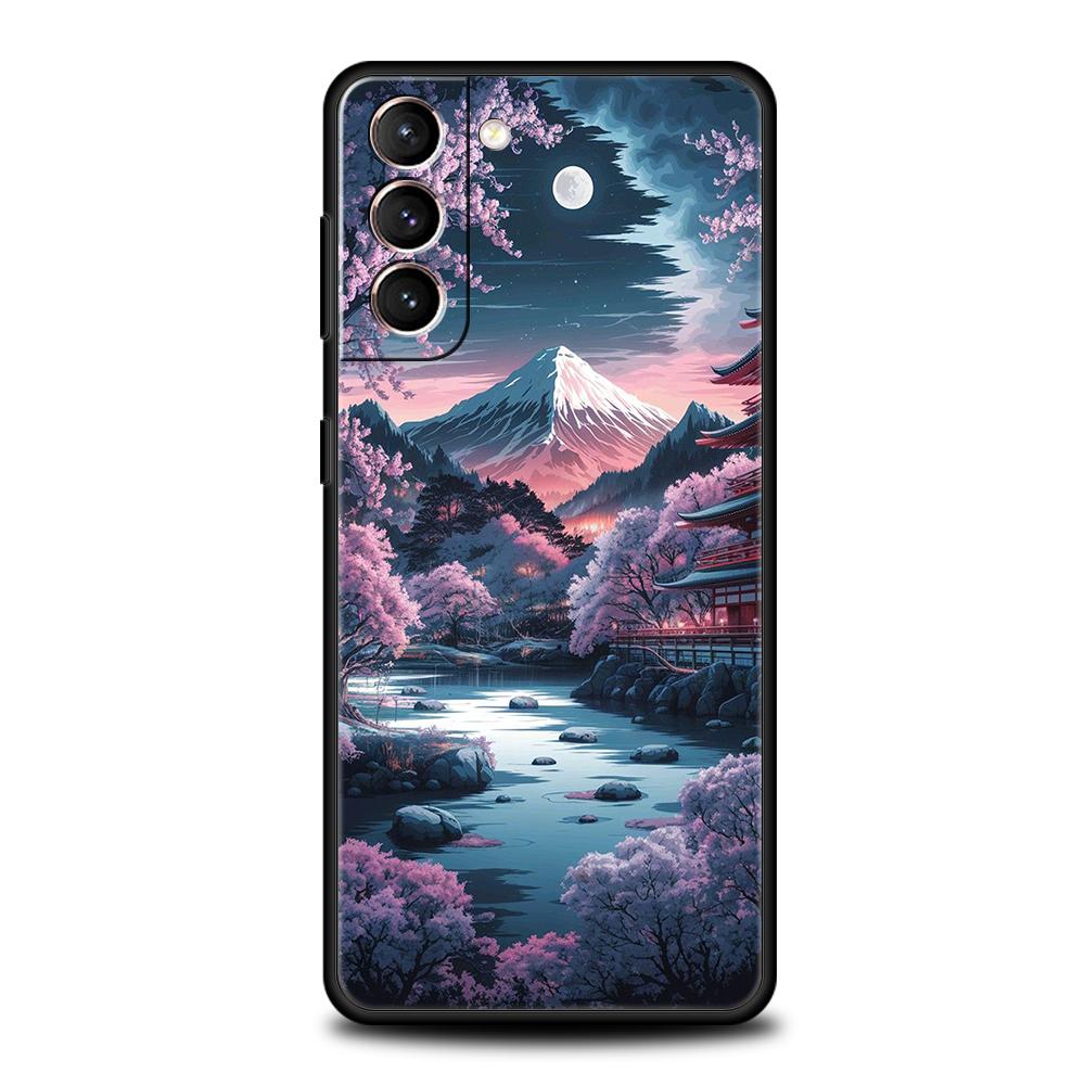 

Чехол для телефона Cover для Samsung Galaxy S25 Edge S24 S23 S22 S20 S21 FE Ultra S10 S10E Plus 5G Мягкий ТПУ Capas Розовый Закат Горы Samsung S20 FE
