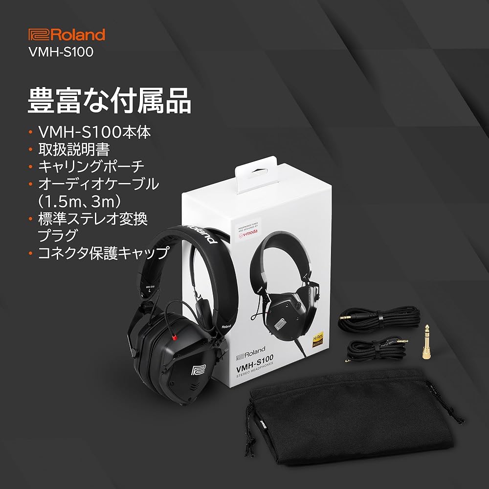 Roland Roland Music Production Headphones VMH-S100 Music Production Hi-Res Compatible Over-ear Mo...
